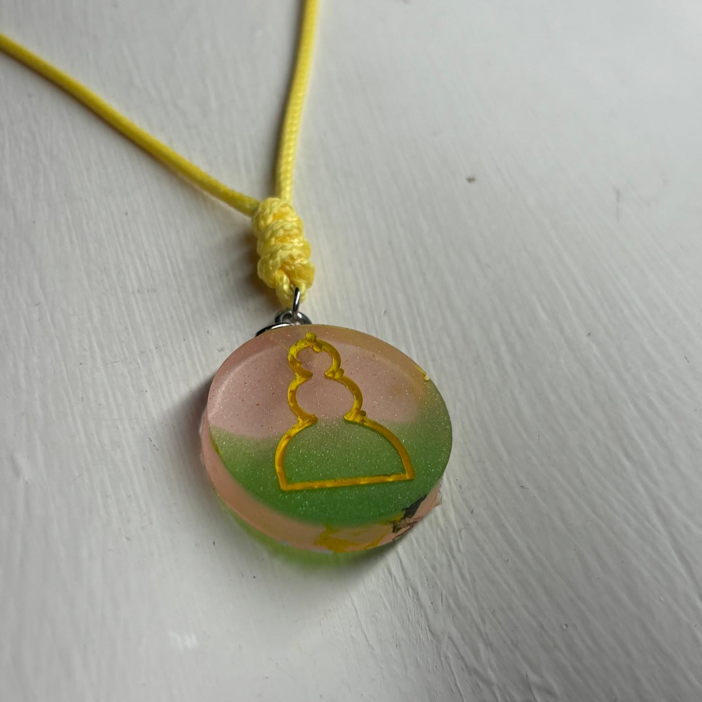 Passion Colored Pawn - Handmade Resin Chess Necklace