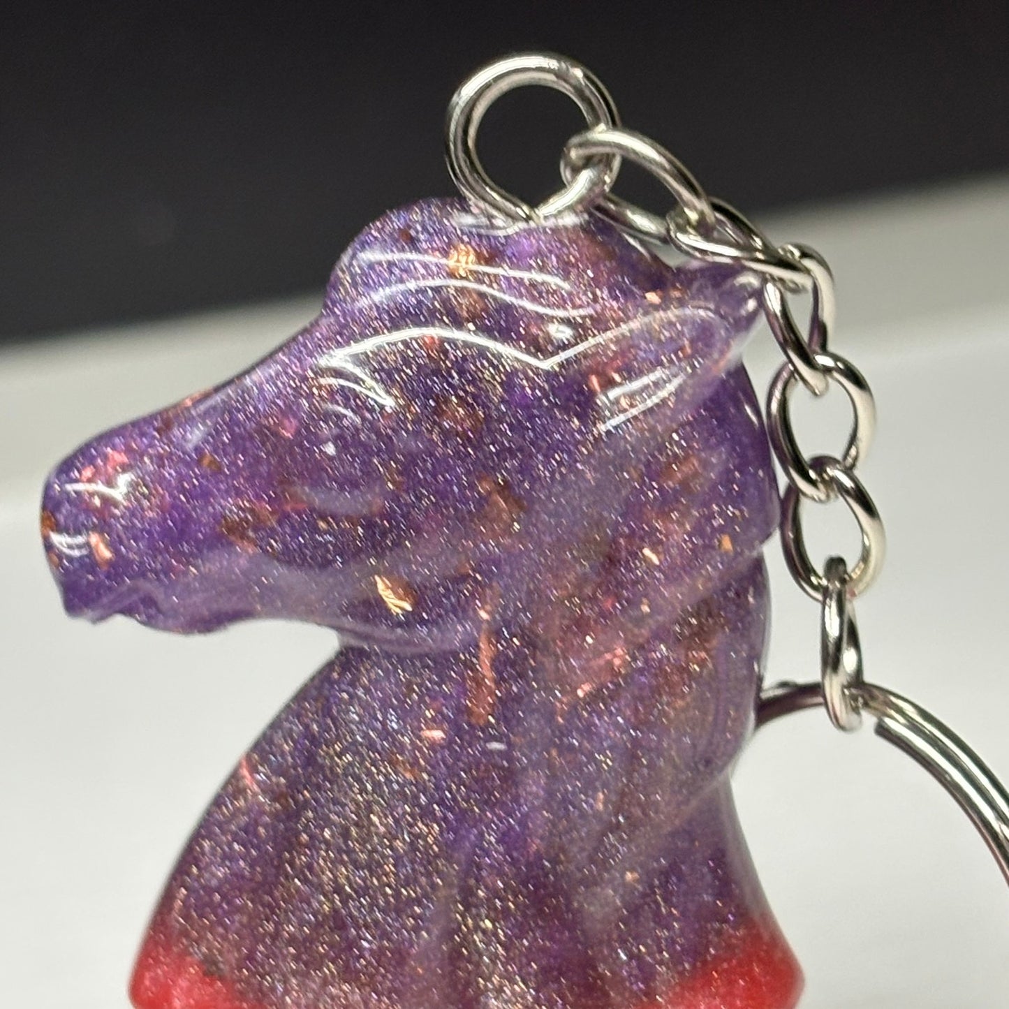 Red Bottoms Midnight Knight - Handmade Resin Keychain - Large Edition