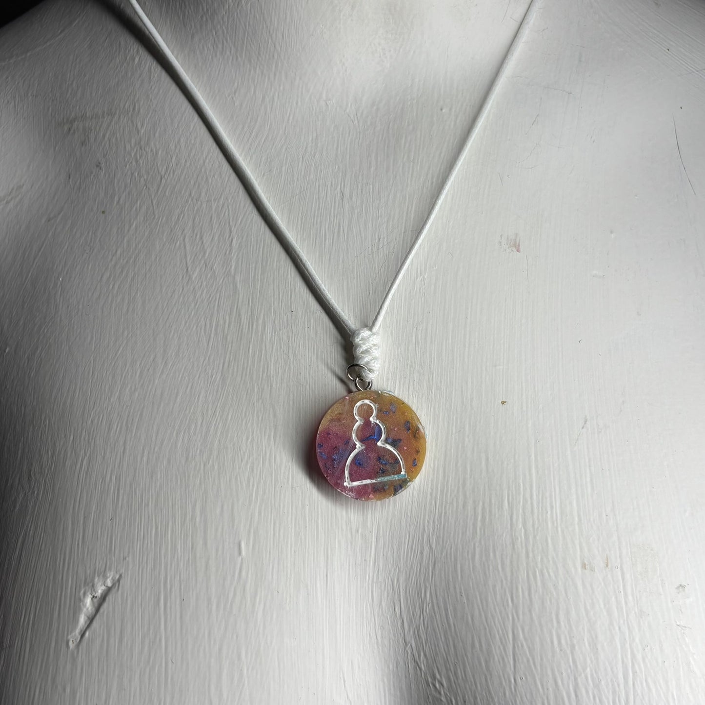 Sunset Pink Pawn - Handmade Resin Chess Necklace