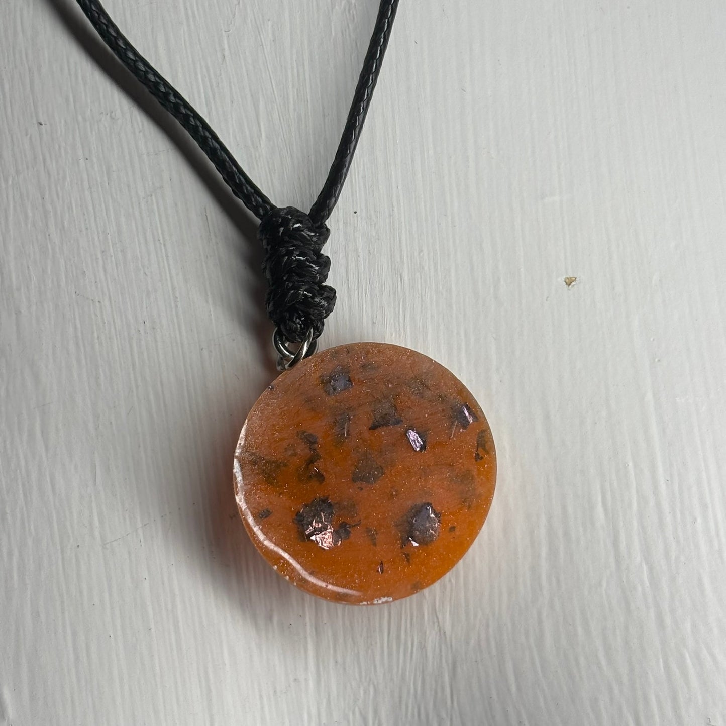 Orange Crystal Queen - Handmade Resin Chess Necklace