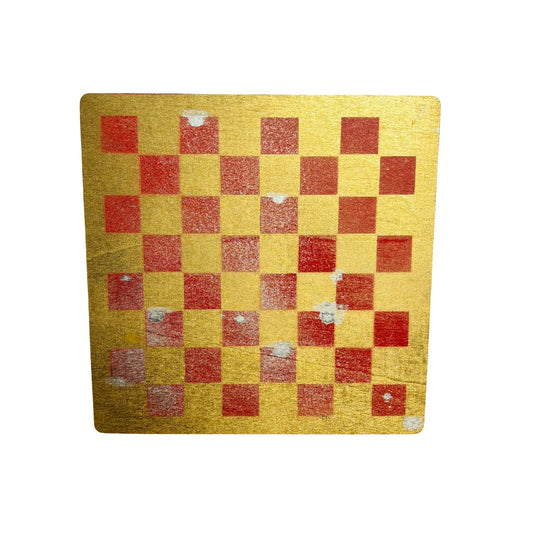 Golden Red - Painted Thin Wooden Chess Board