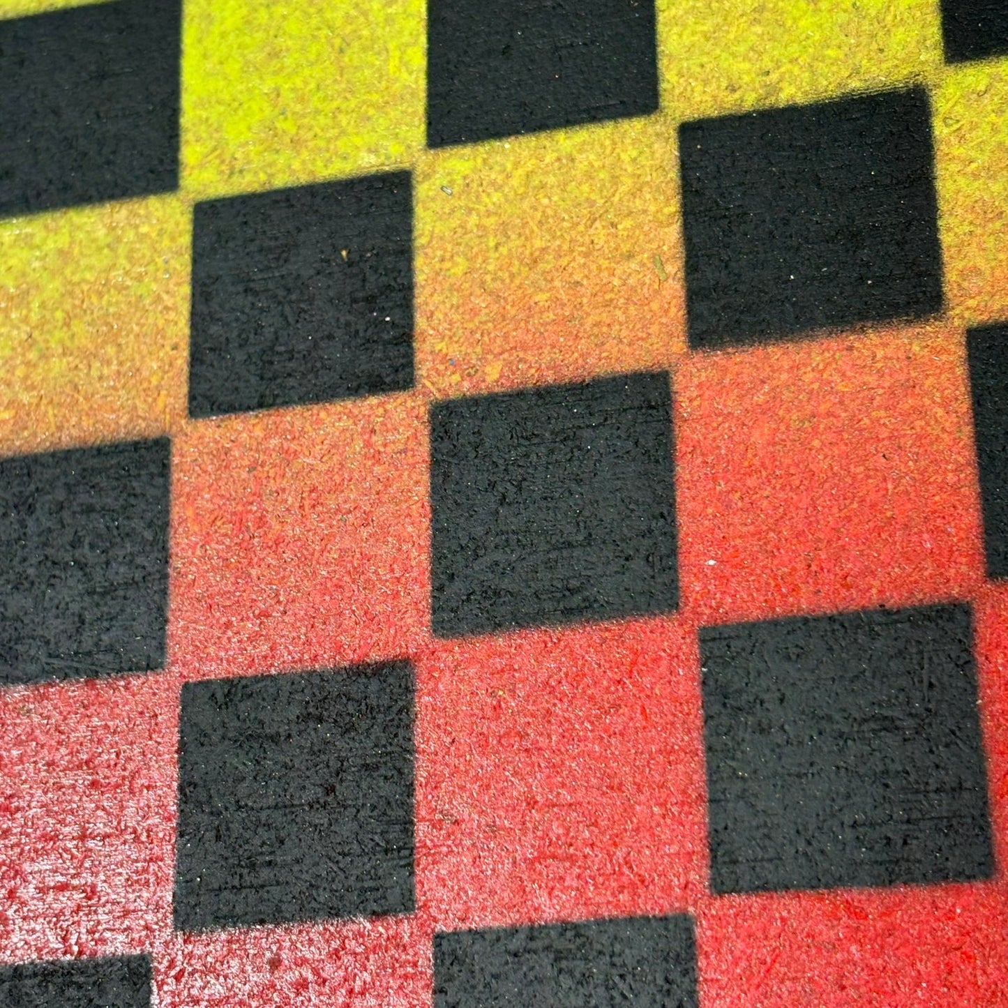 Red/Green & Black - Painted Chess Board