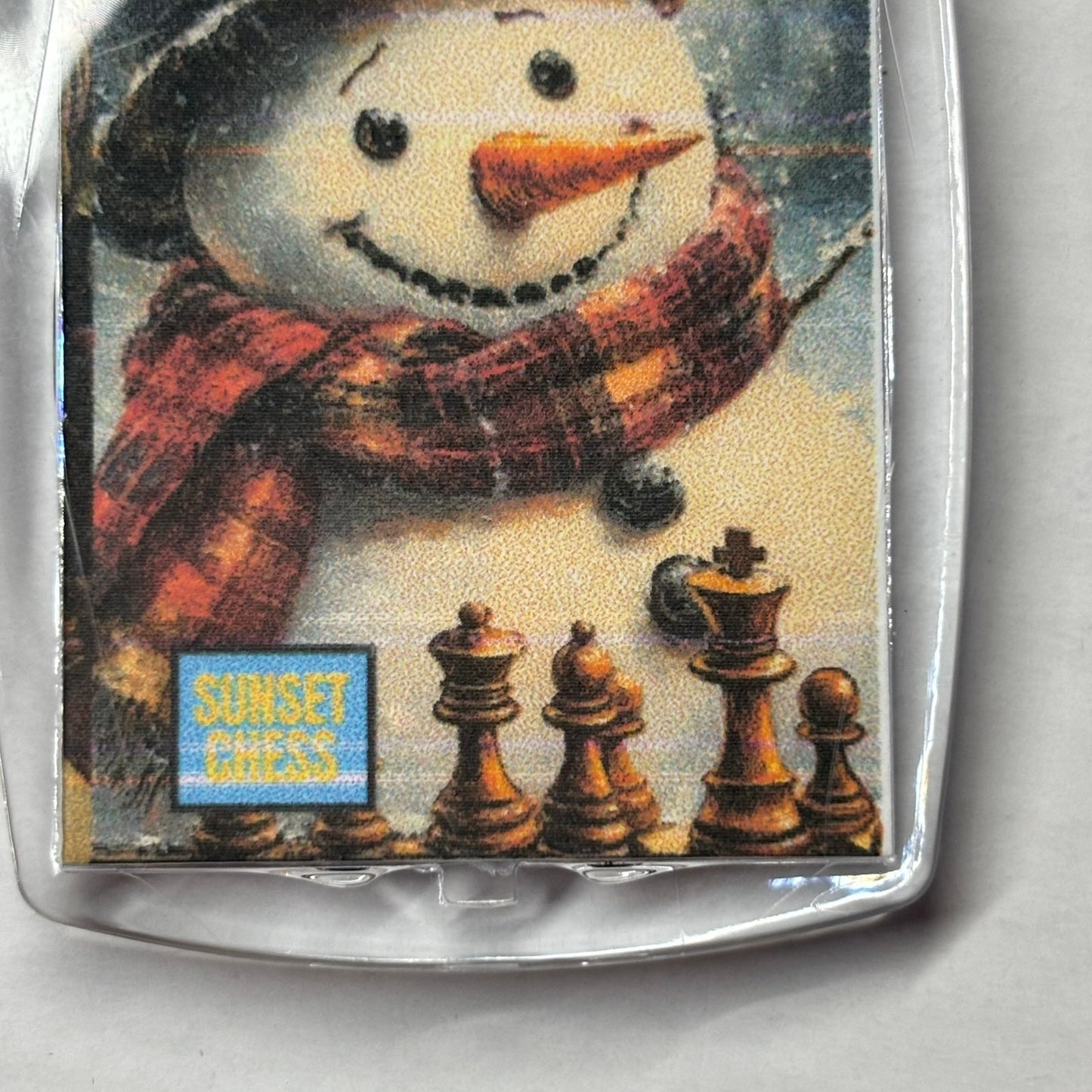 Snowman - Chess  Photo Keychain