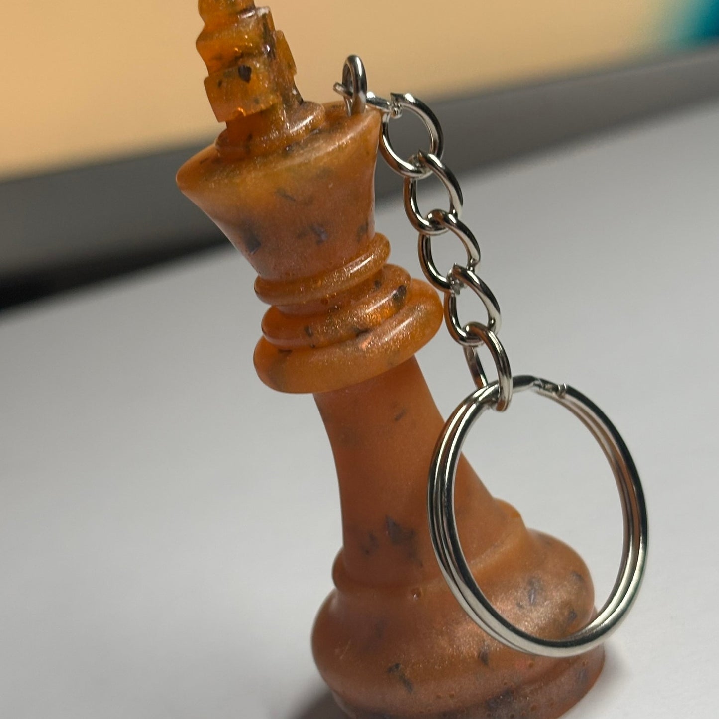 Fire Orange King - Handmade Resin Keychain