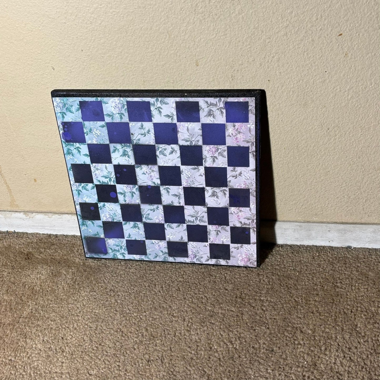 Flowers Purple Hue - Scrapbook Chess Board