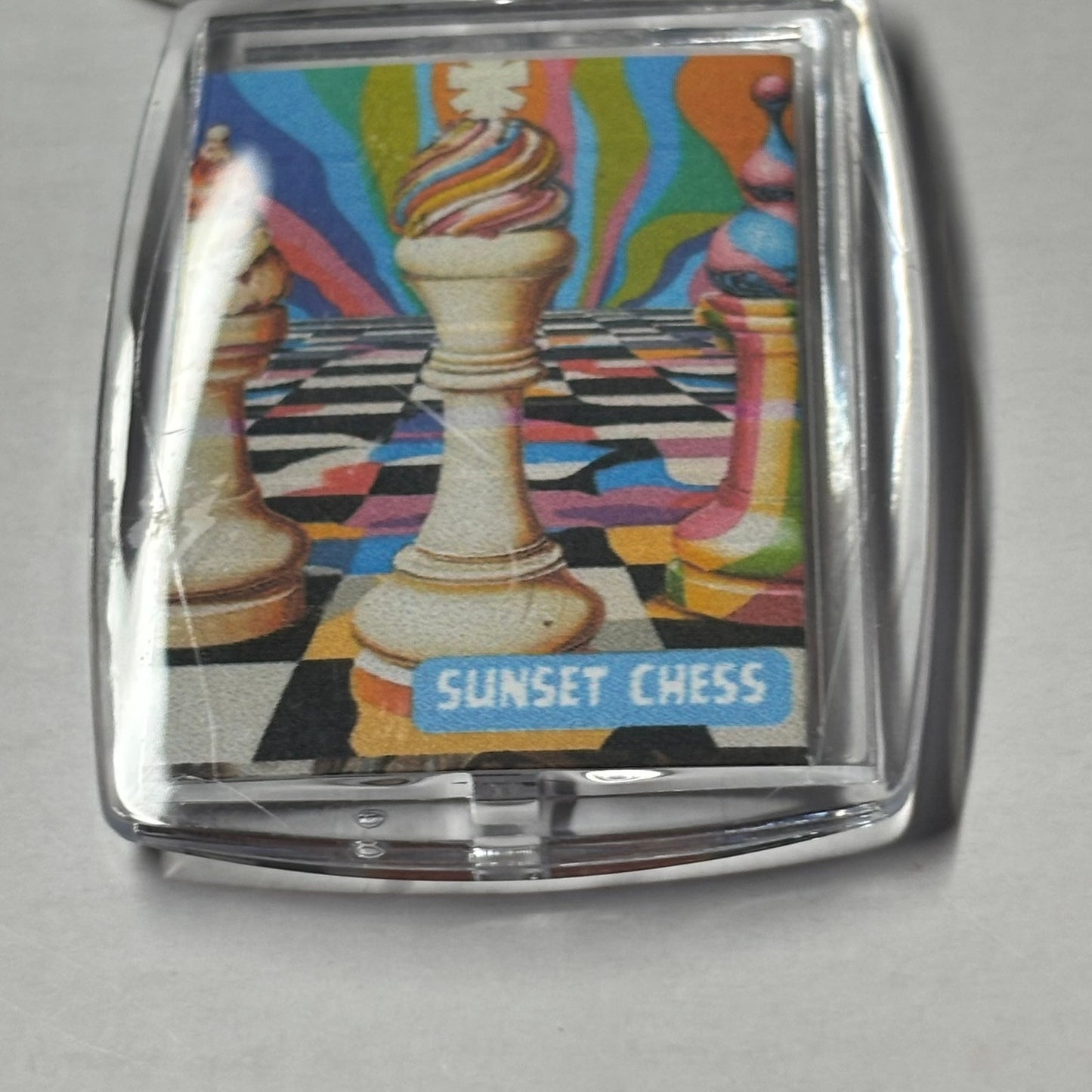 Swirled Ice Cream - Chess  Photo Keychain