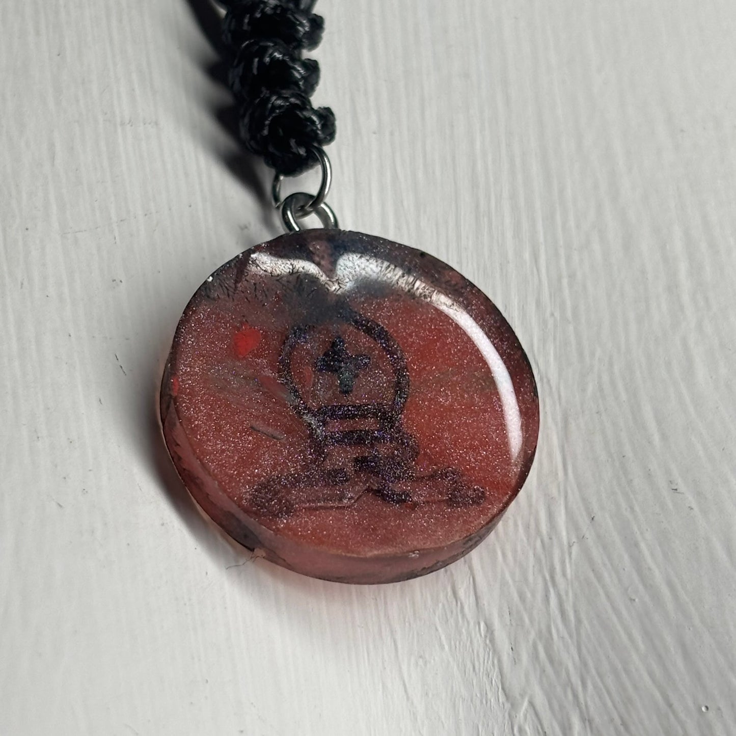 Easy Red Bishop - Handmade Resin Chess Necklace