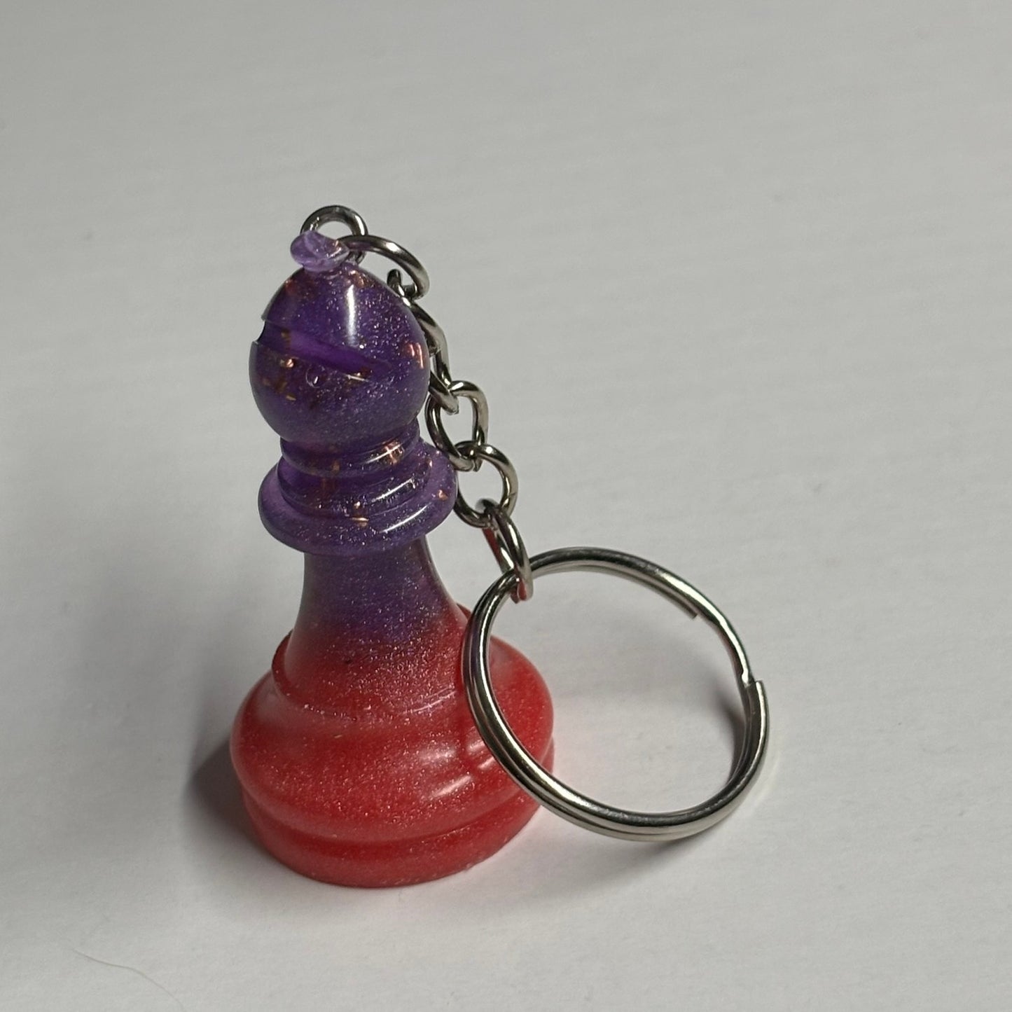 Purple Red Bishop - Handmade Resin Keychain
