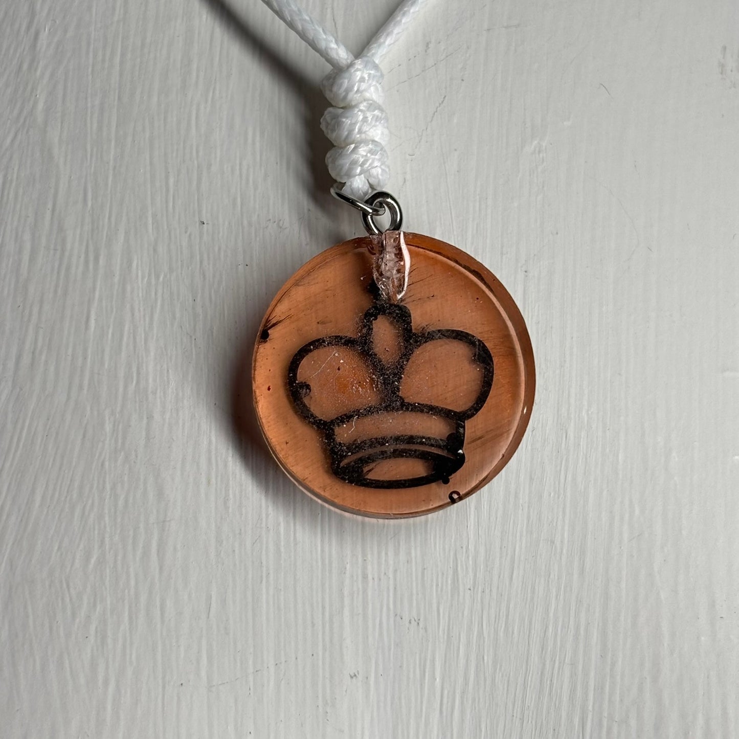 Translucent Orange King - Handmade Resin Chess Necklace