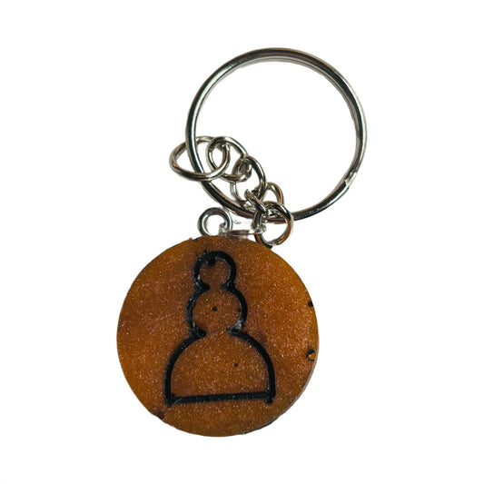Dark Orange Pawn - Handmade Resin Keychain