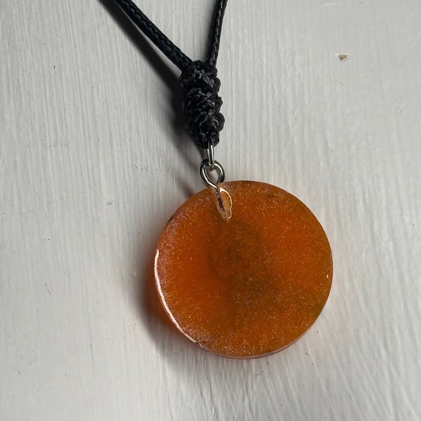 Orange Bishop - Handmade Resin Chess Necklace
