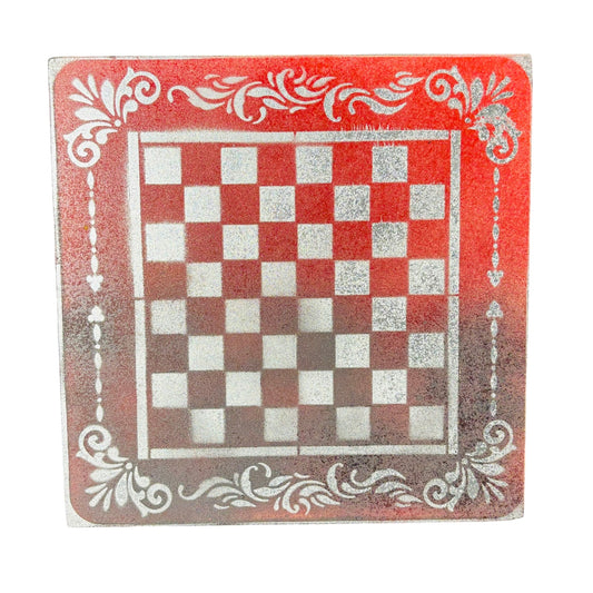 Emperors Red & Black - Painted Chess Board