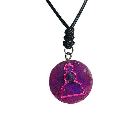 Purple Sphere Pawn - Handmade Resin Chess Necklace