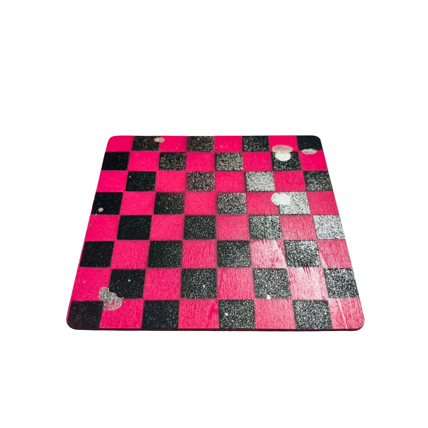 Cherry Red & Black Chrome Drip - Mini Chess Set