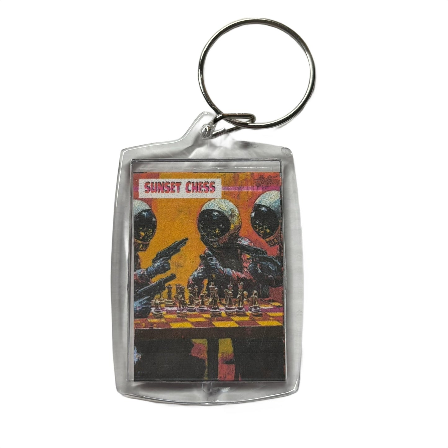 Space Travelers - Chess  Photo Keychain