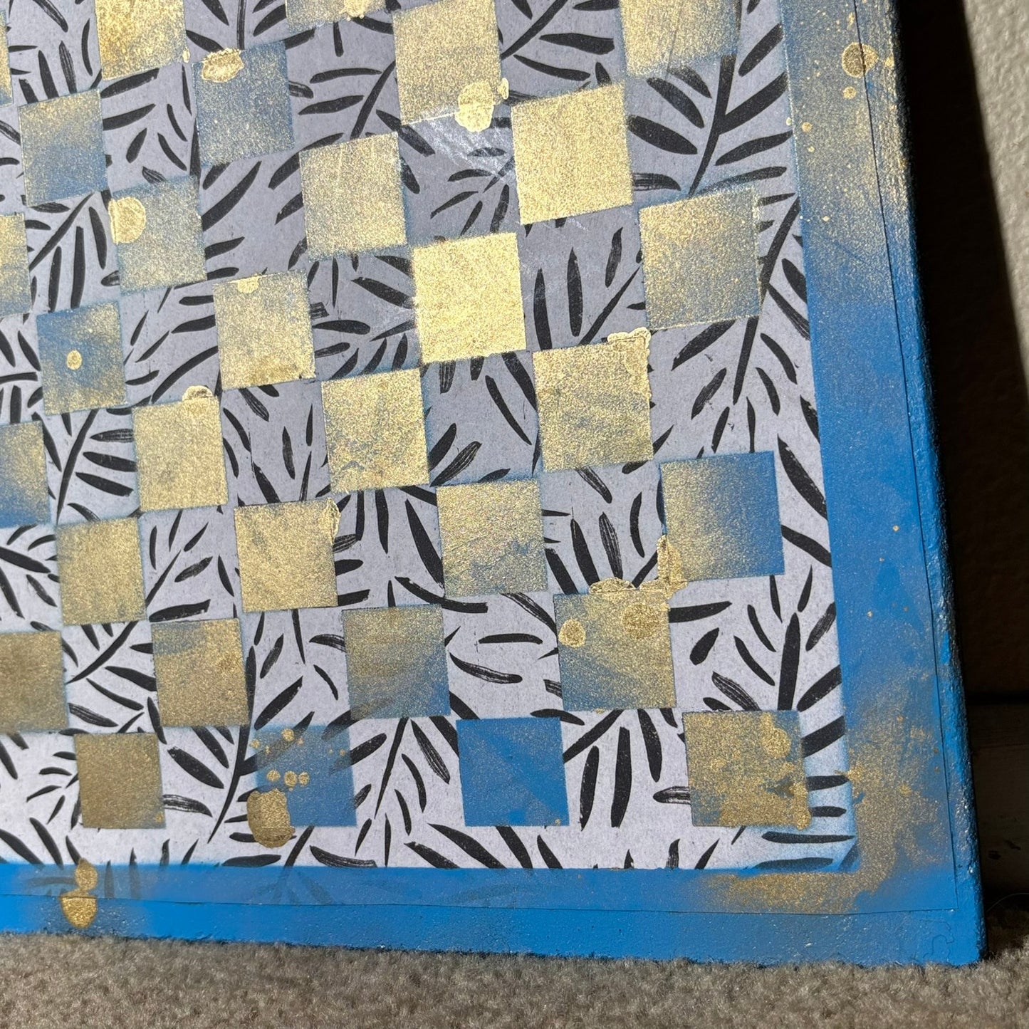 Golden Blue - Scrapbook Chess Board