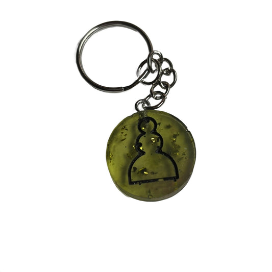 Lime Green Translucent Pawn - Handmade Resin Keychain - Flat Edition