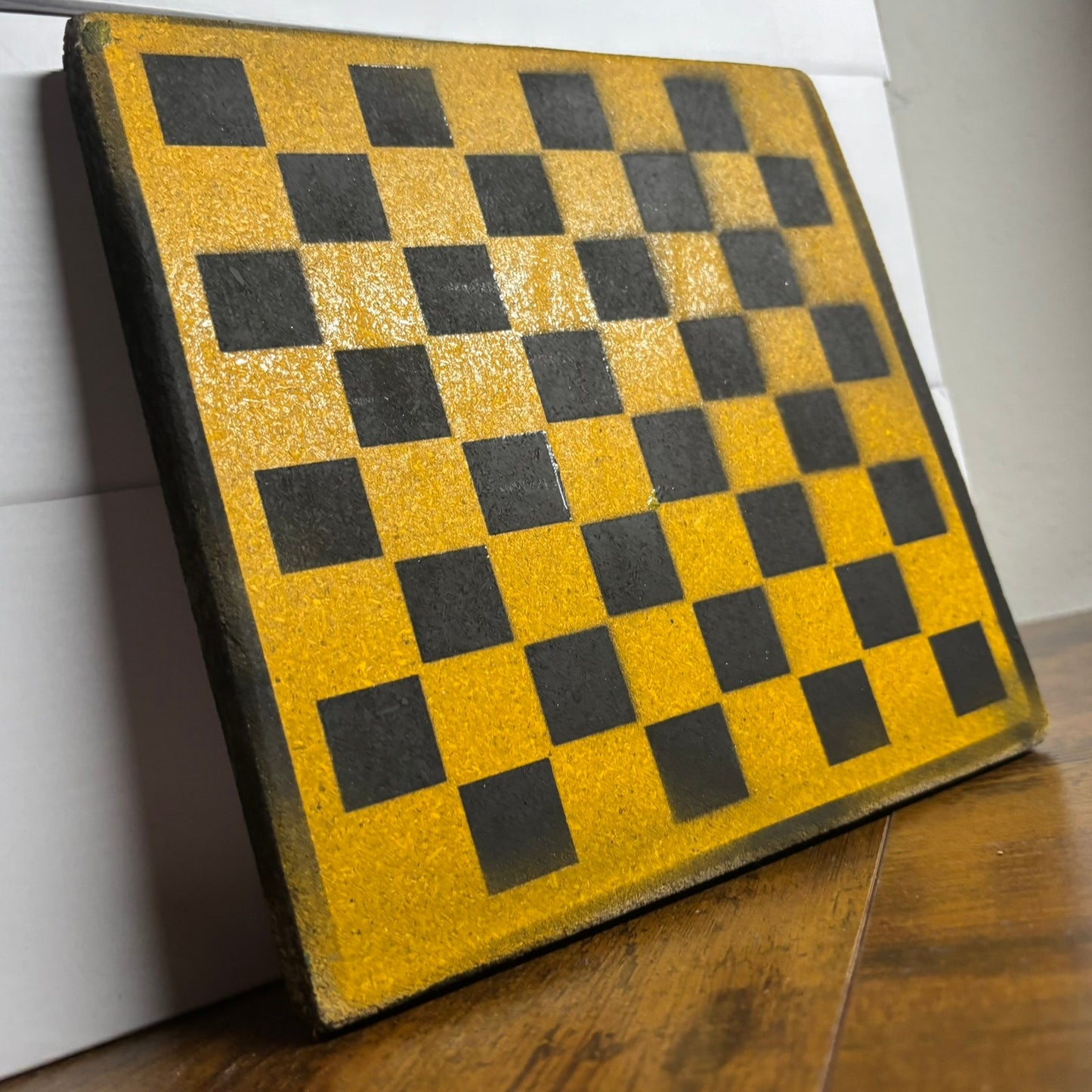 Yellow & Black - Painted Double Sided Chess Board