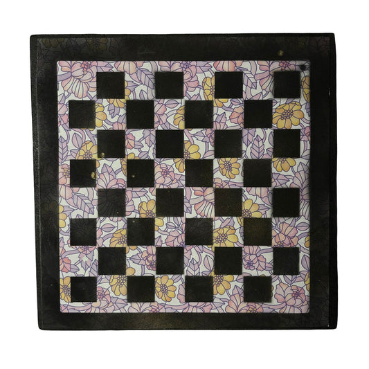 Pink & Yellow Flowers - Scrapbook Chess Board