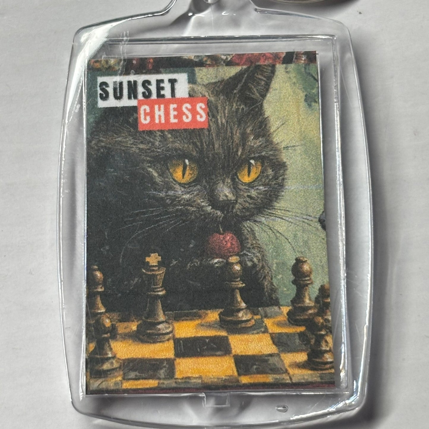 Stubborn Cat - Chess  Photo Keychain