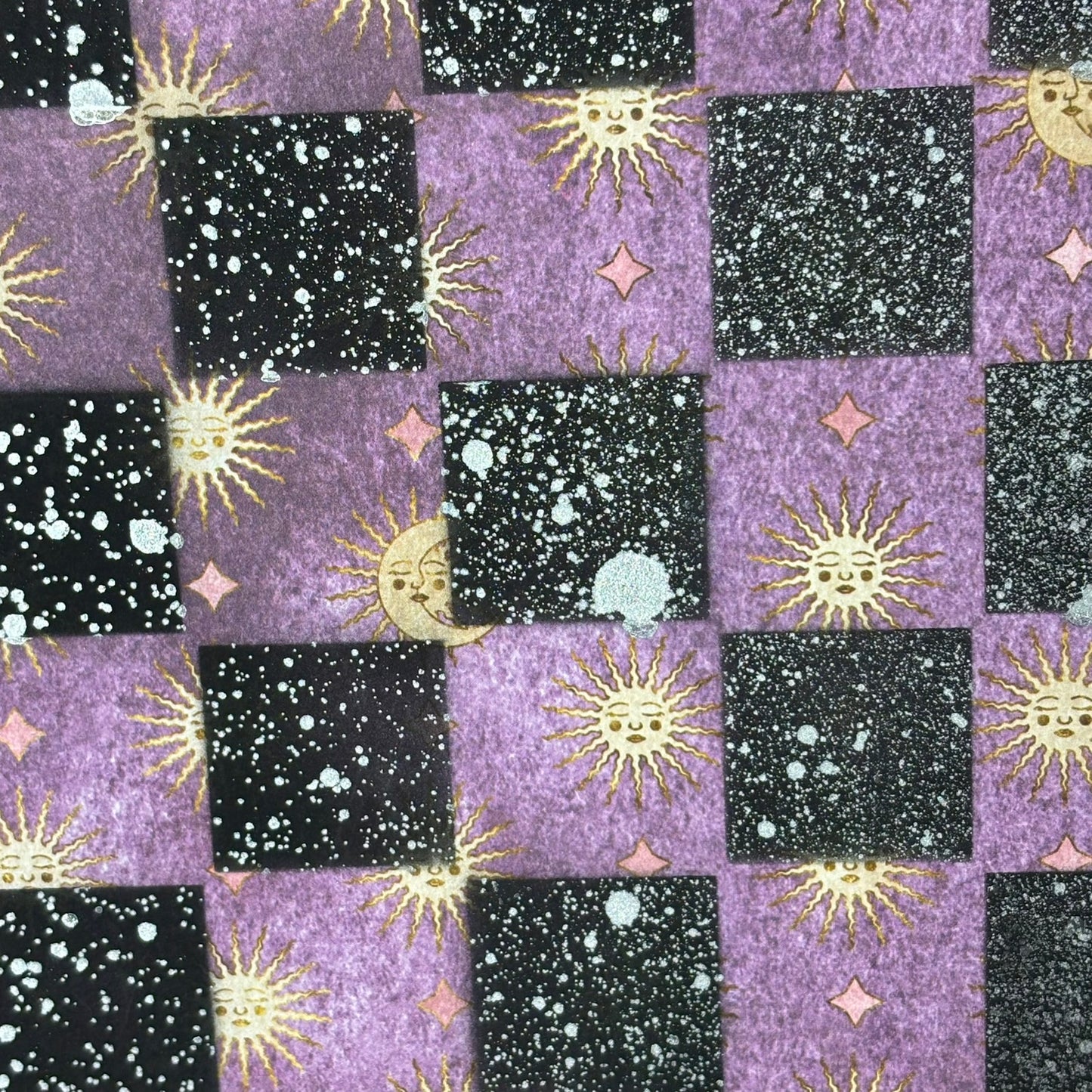 Purple Mini Moons - Scrapbook Chess Board