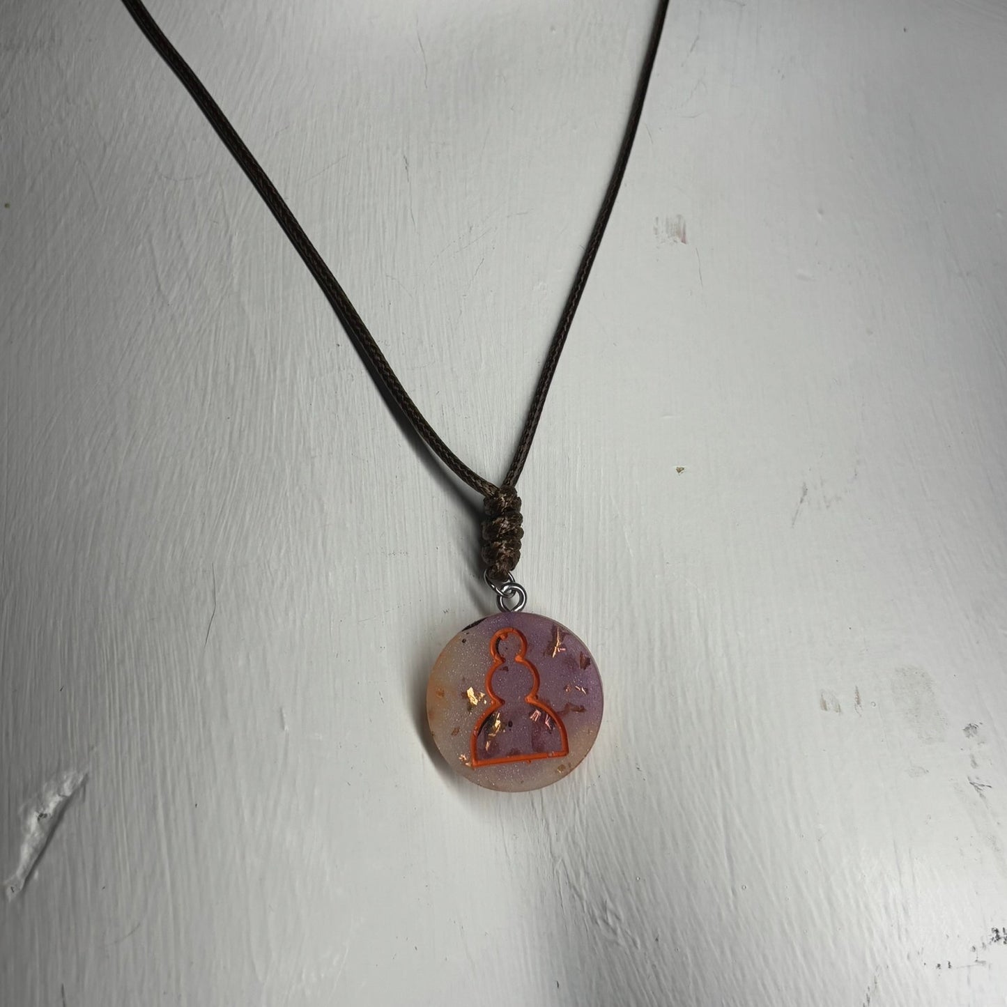 Royal Purple Pawn - Handmade Resin Chess Necklace