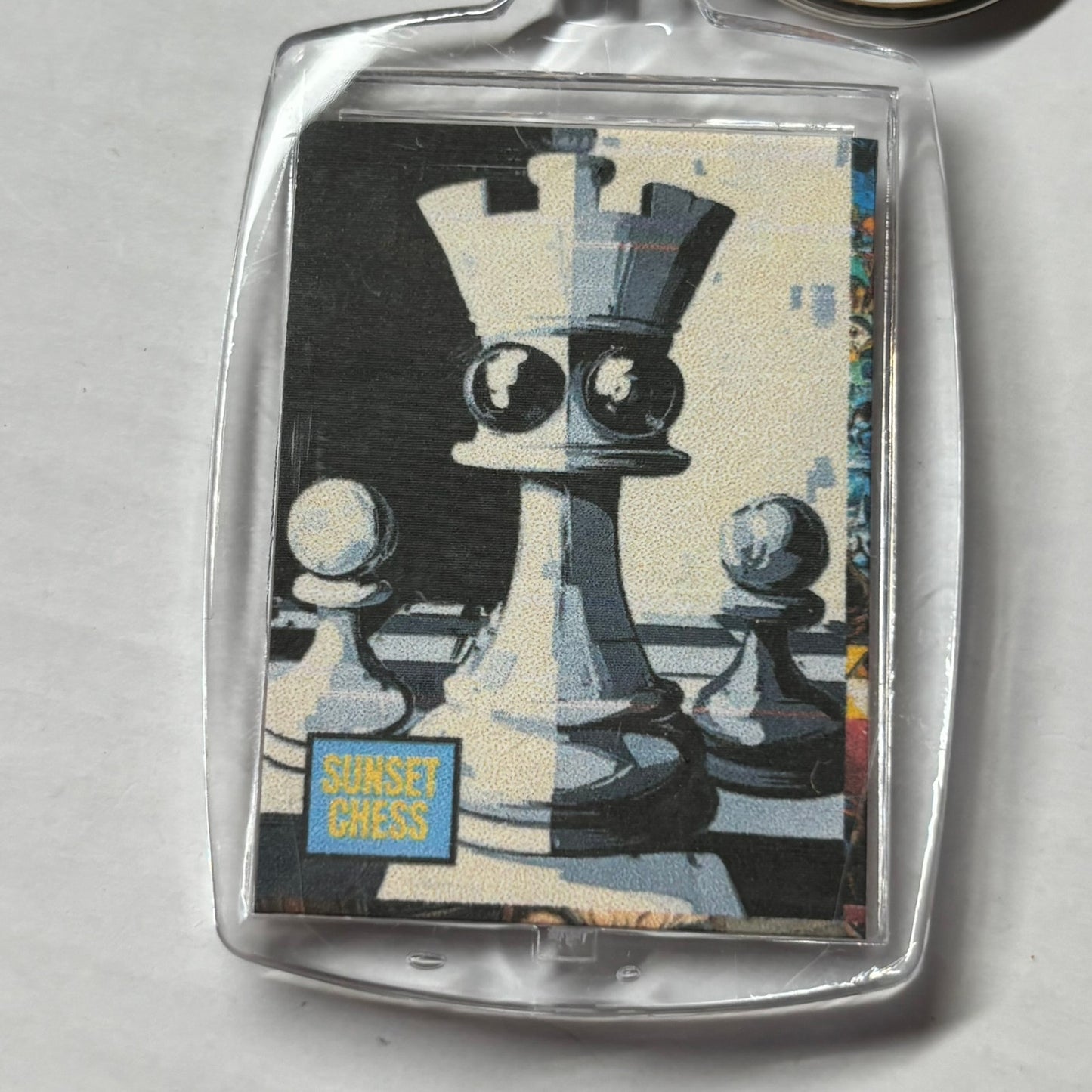 Clean White - Chess  Photo Keychain