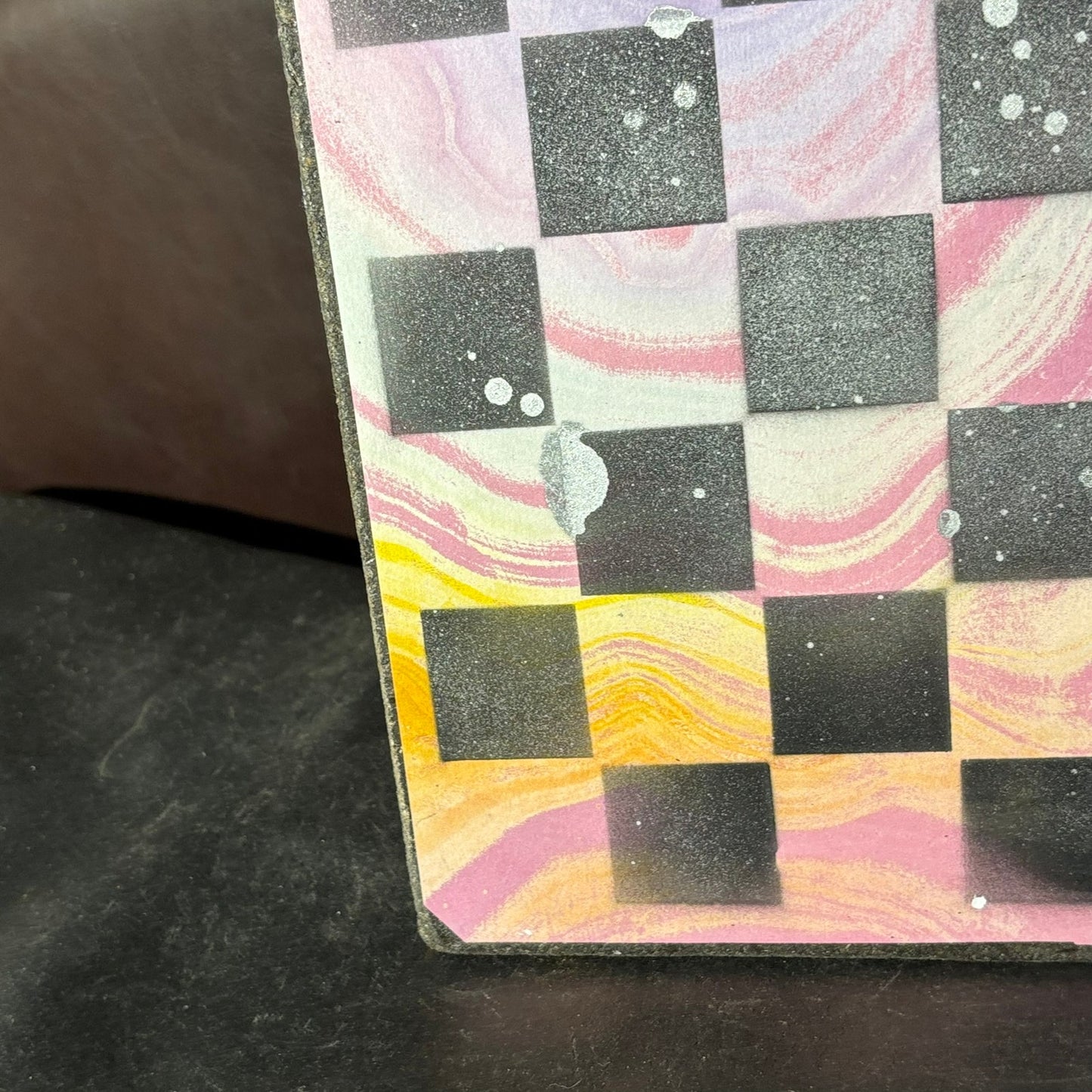 Pink Swirl - Scrapbook Chess Board