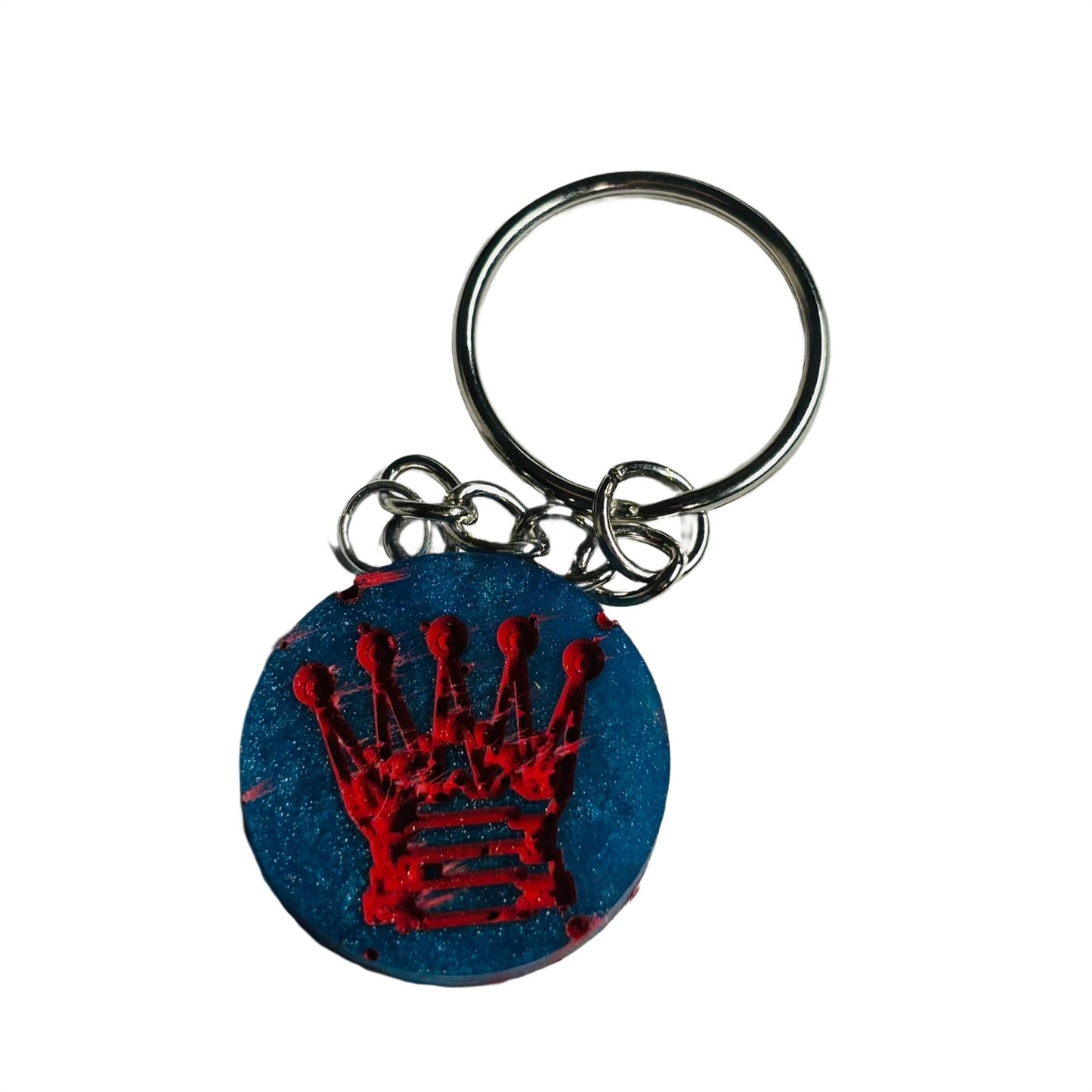 Blue Red King - Handmade Resin Keychain