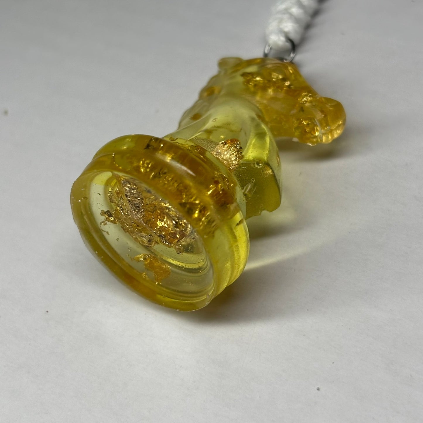 Yellow Crystal Knight - Handmade Resin Chess Necklace