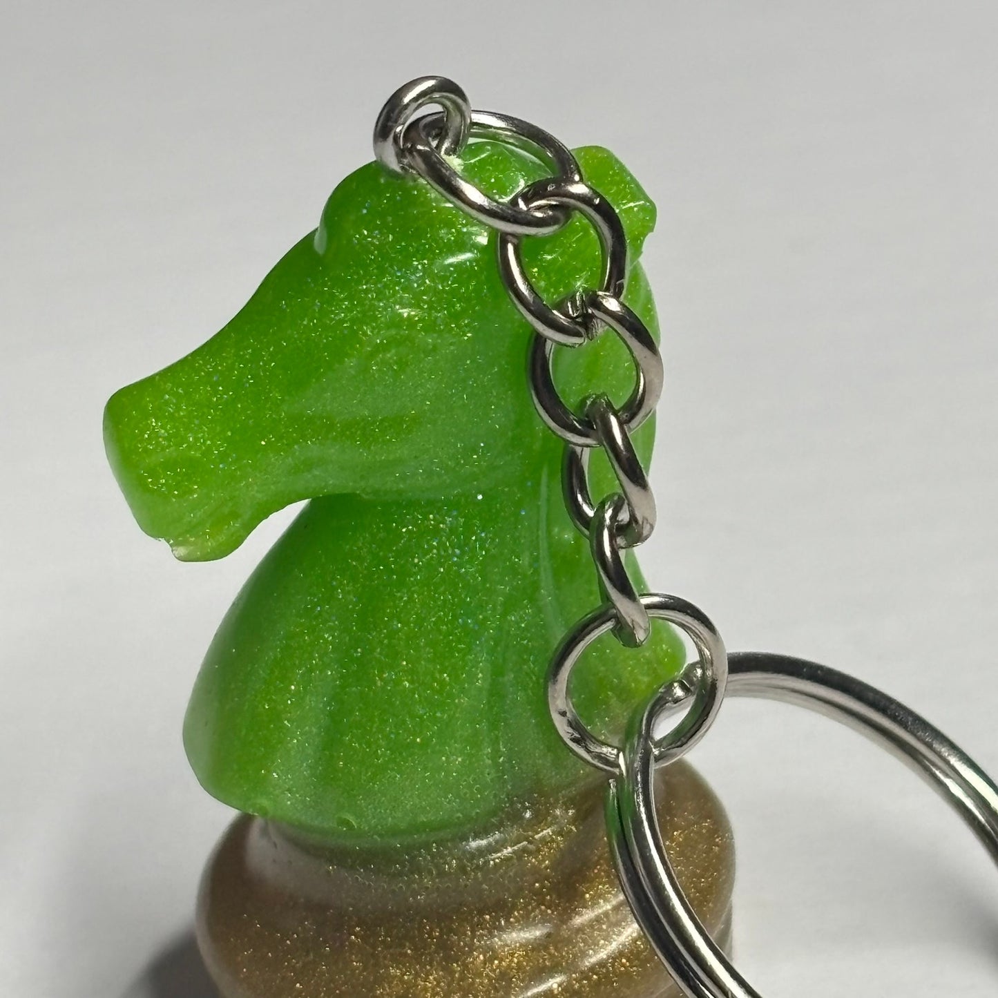 Green/Brown Knight - Handmade Resin Keychain