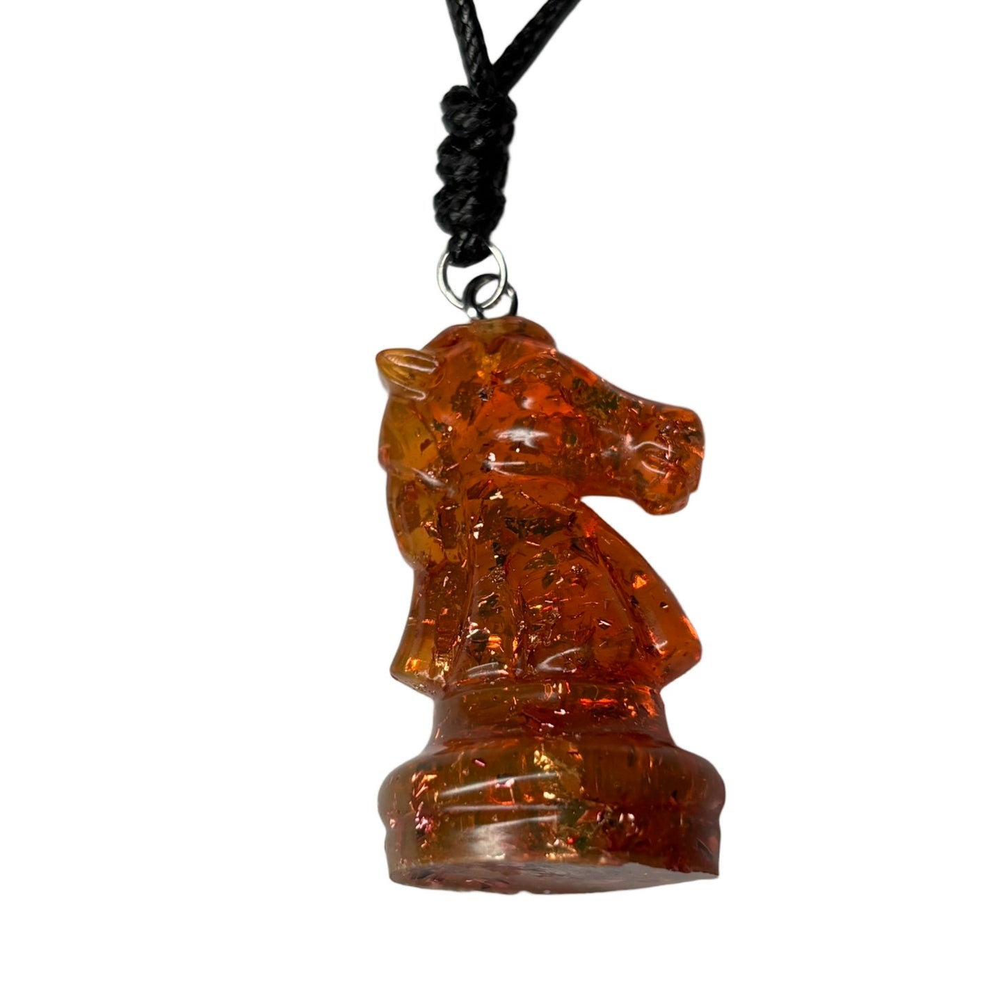 Crystal Premium Knight - Handmade Resin Chess Necklace