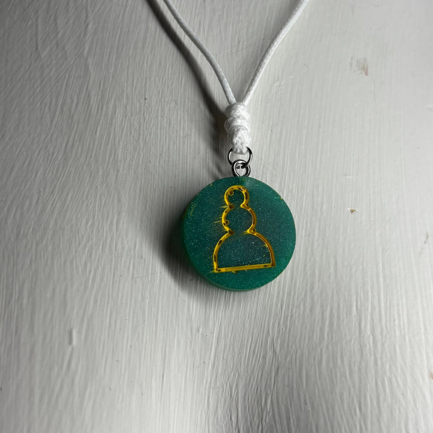 Splendid Green Pawn - Handmade Resin Chess Necklace