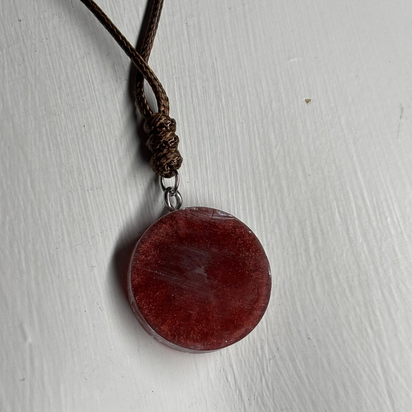 Ember Red Bishop - Handmade Resin Chess Necklace