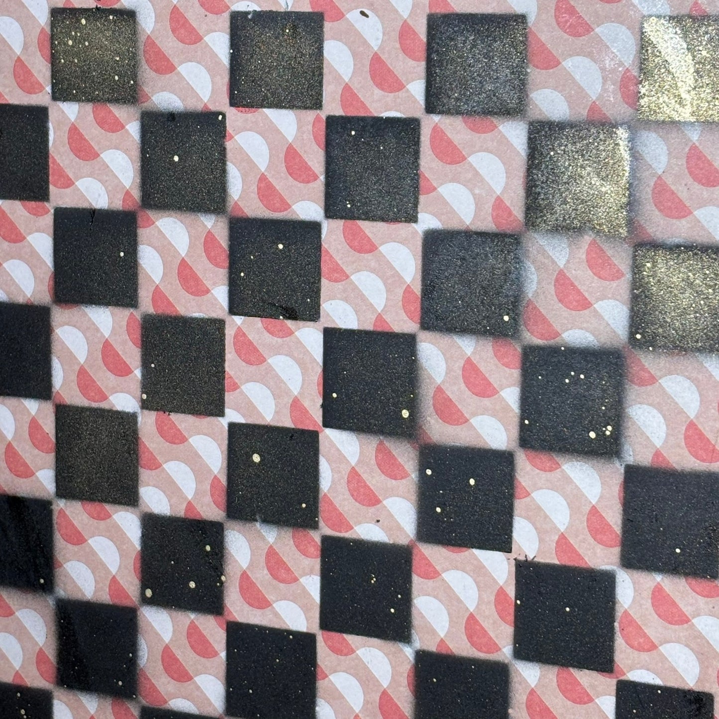 Orange Peach Pattern - Large Scrapbook Chess Board