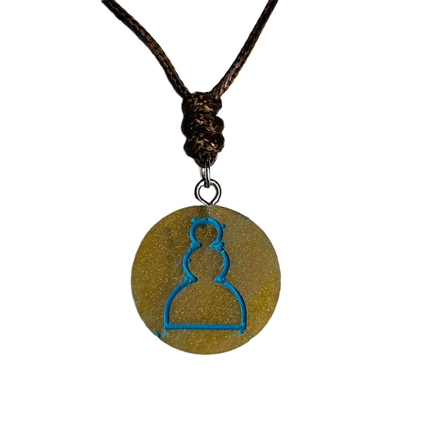Splendid Brown - Handmade Resin Chess Necklace