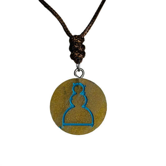Splendid Brown - Handmade Resin Chess Necklace