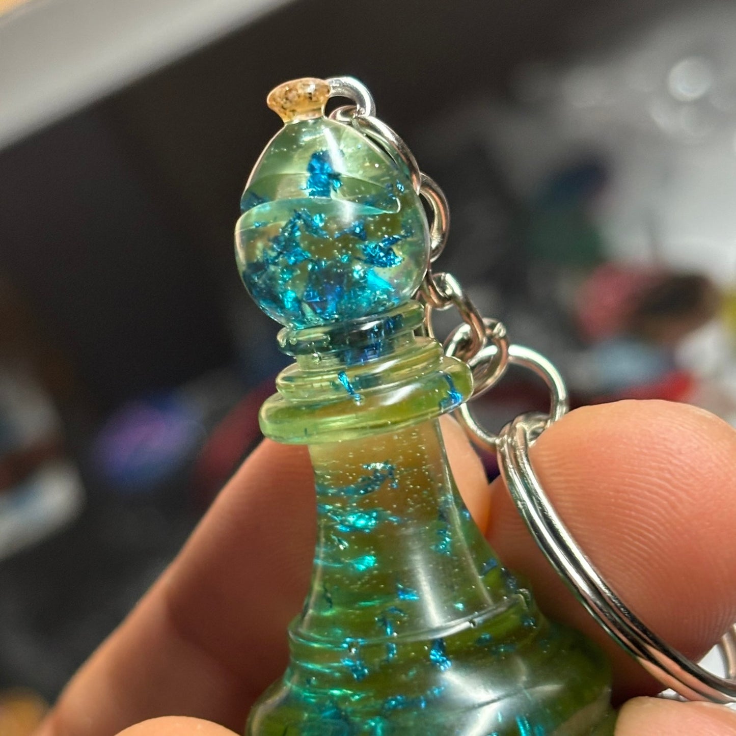 Green Emerald Bishop - Handmade Resin Keychain