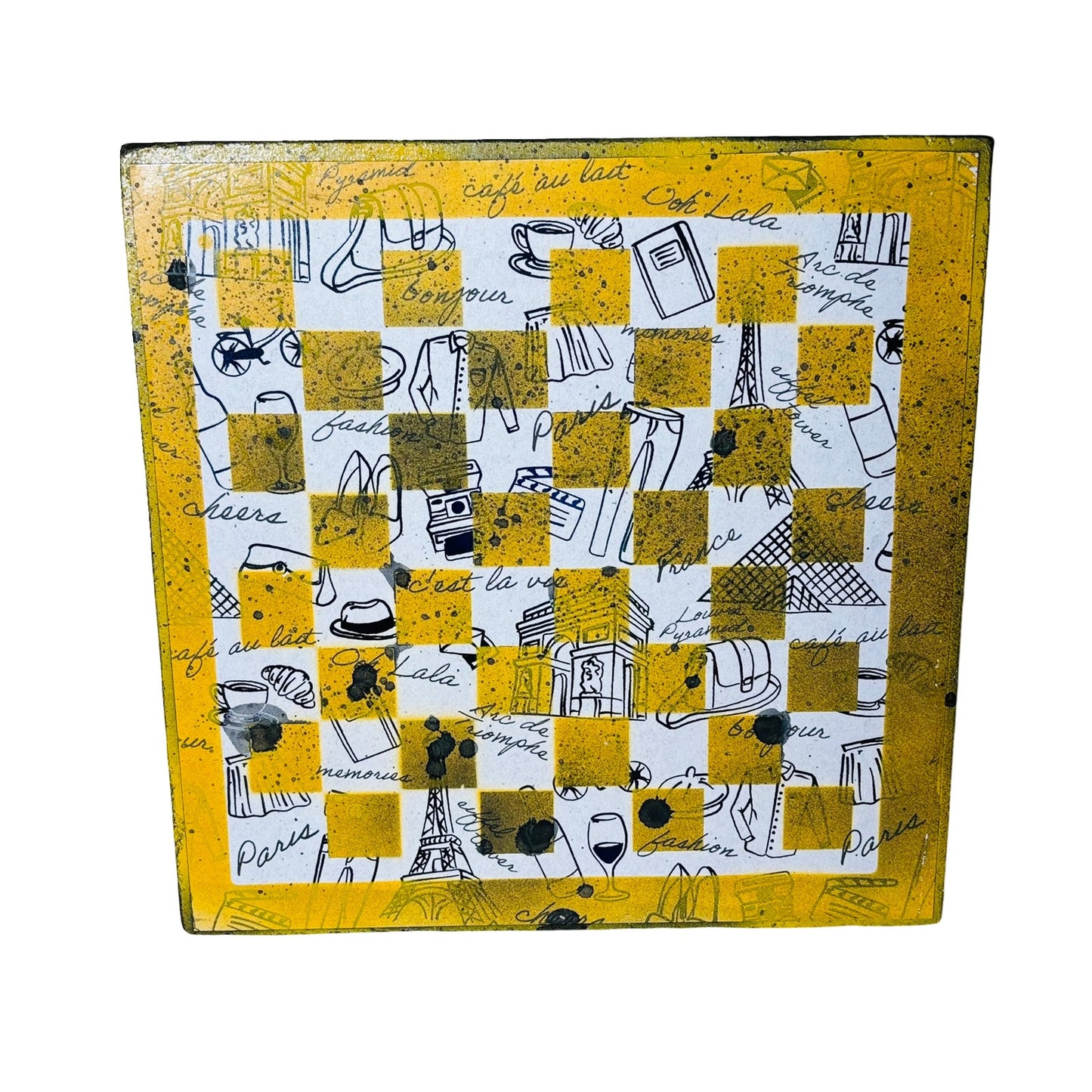 Sketch Yellow - Scrapbook Chess Board