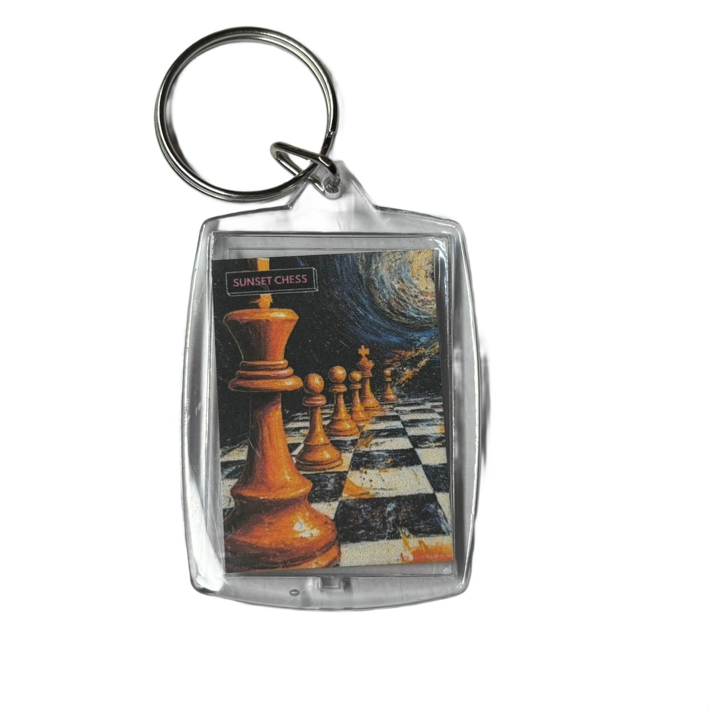 Into The Void - Sunset Chess Photo Keychain