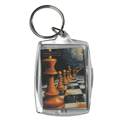 Into The Void - Sunset Chess Photo Keychain
