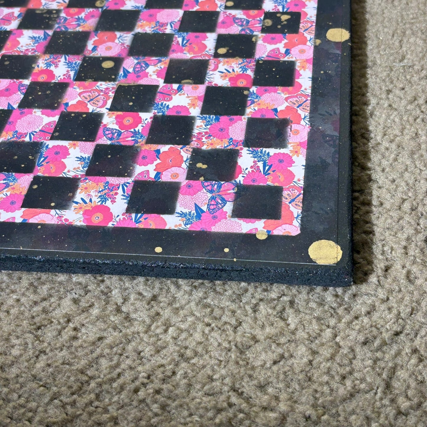 Pink Blush - Scrapbook Chess Board