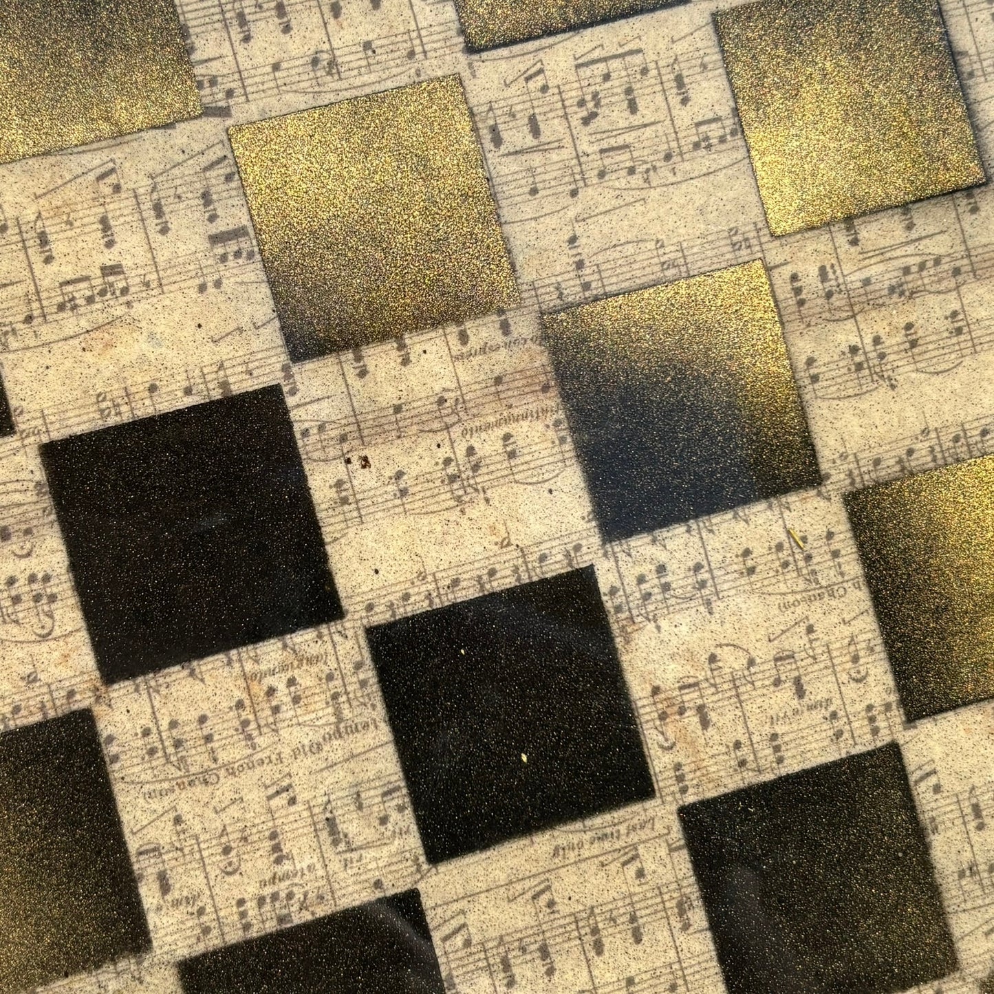 Vintage Brown Music - Resin Coated Chess Board