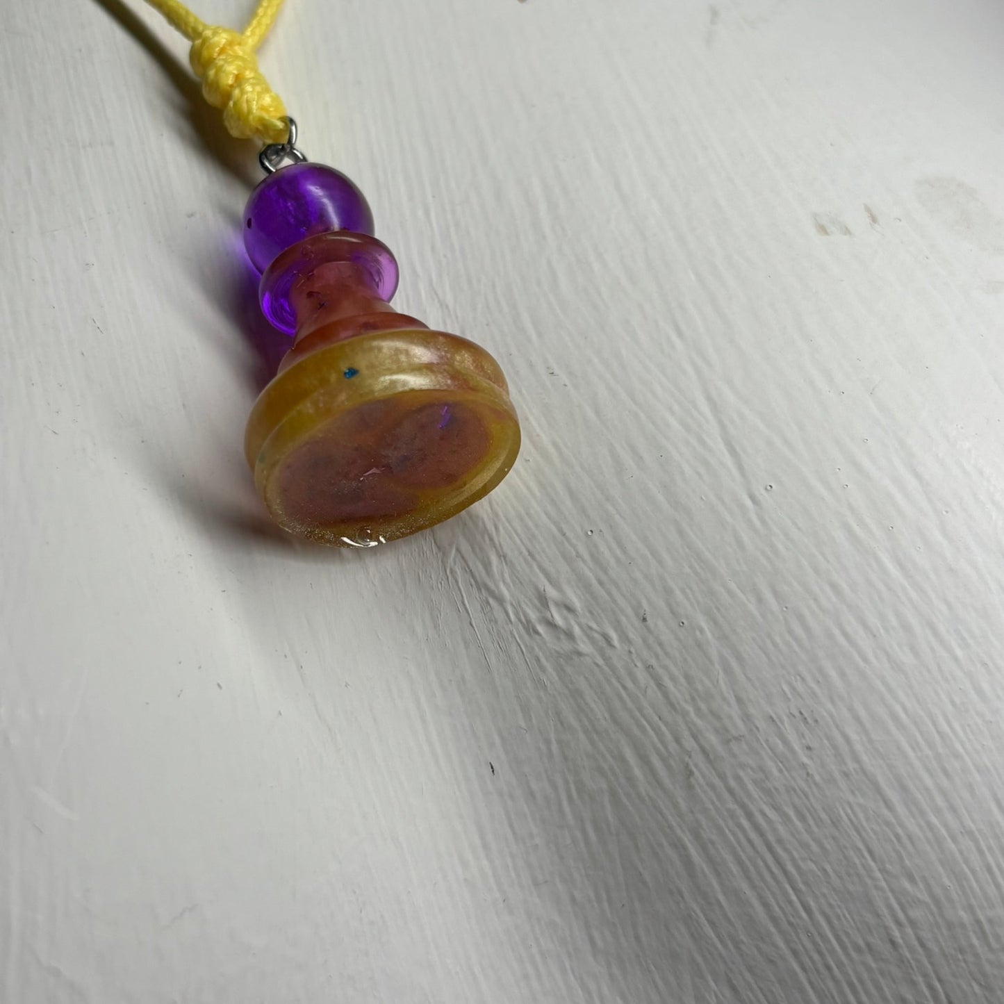 Purple Royalty Pawn - Handmade Resin Chess Necklace