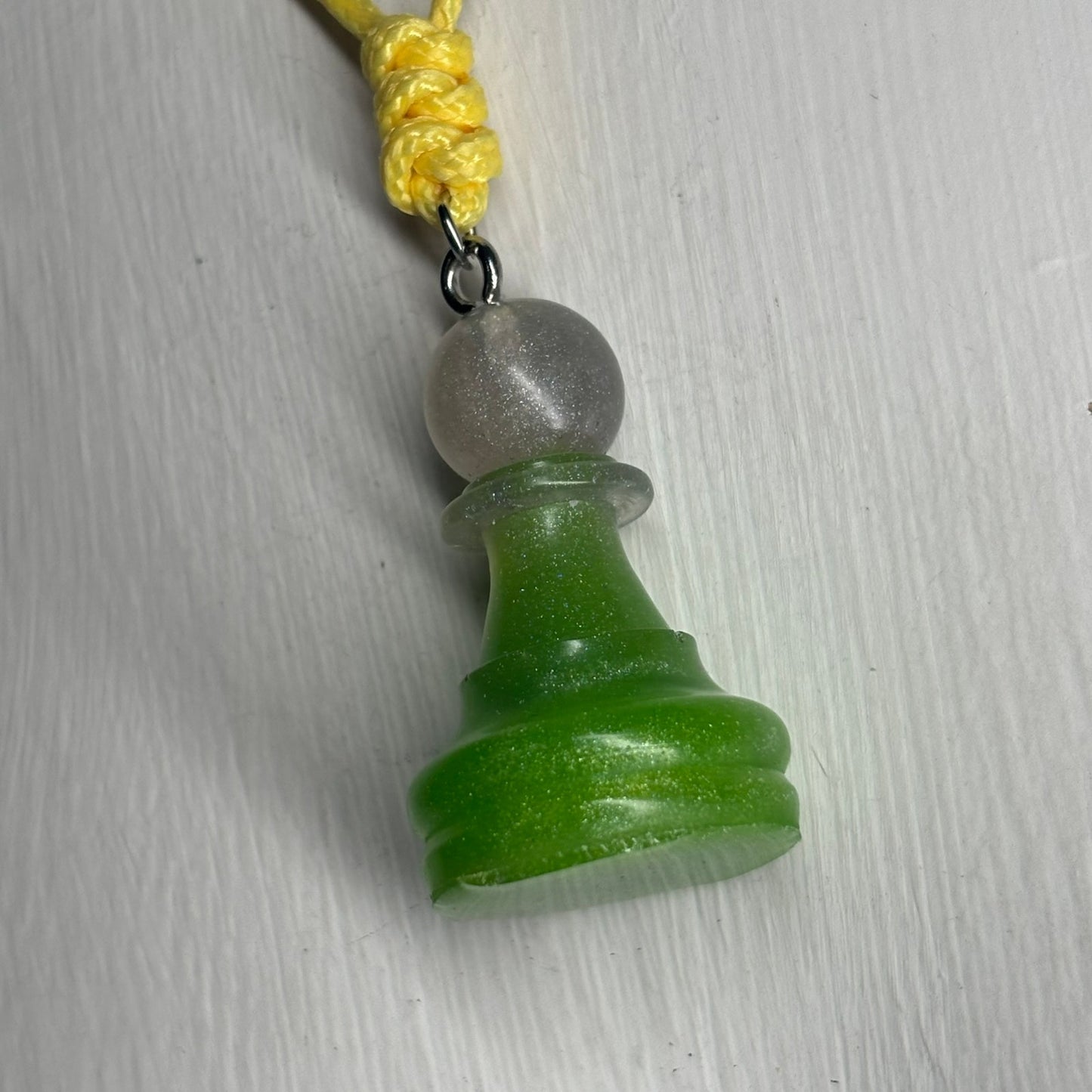 Vintage Green - Handmade Resin Chess Necklace