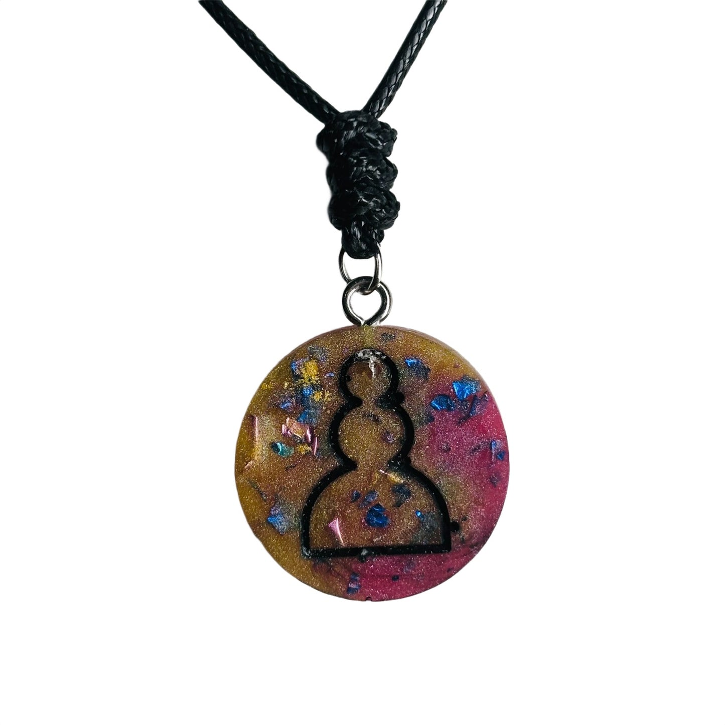 Pink Smoosh Pawn - Handmade Resin Chess Necklace