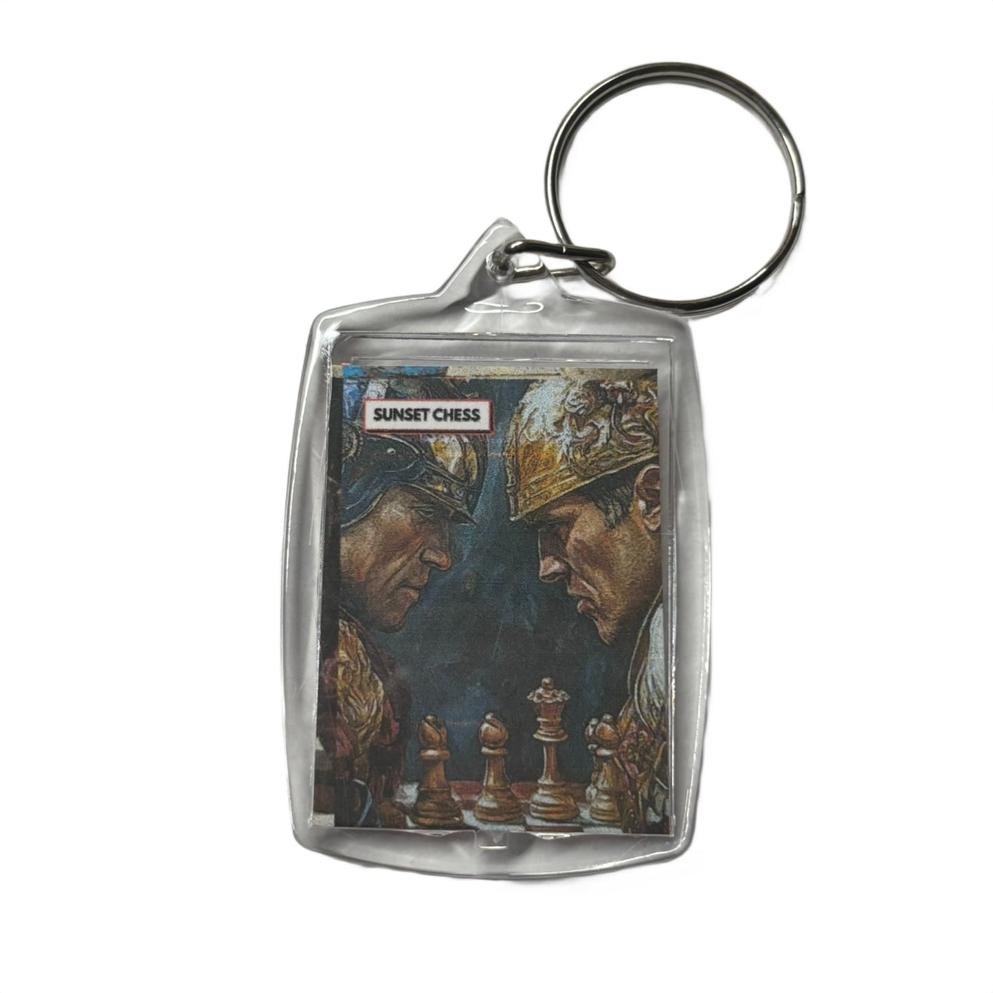 Butting Heads - Chess  Photo Keychain