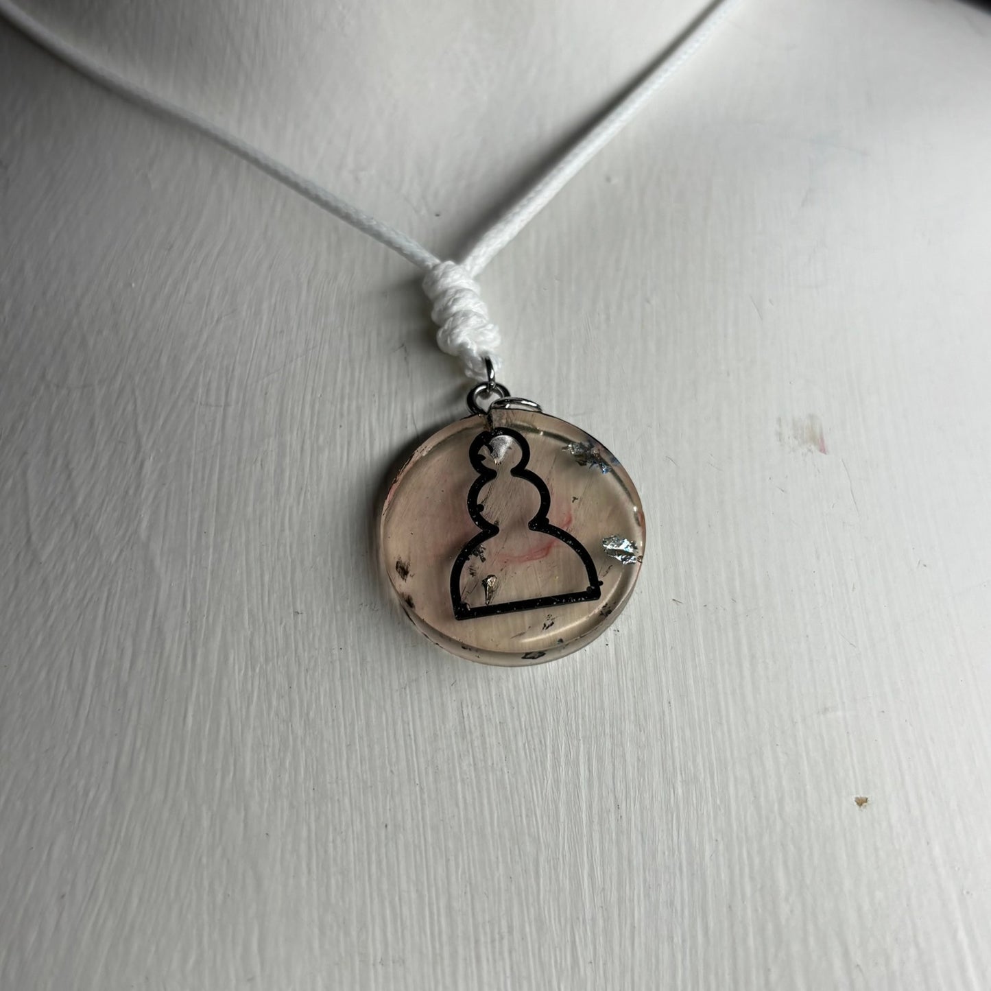 Transparent Champagne Pawn - Handmade Resin Chess Necklace