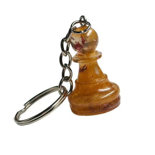 Orange Swirl Pawn - Handmade Resin Keychain