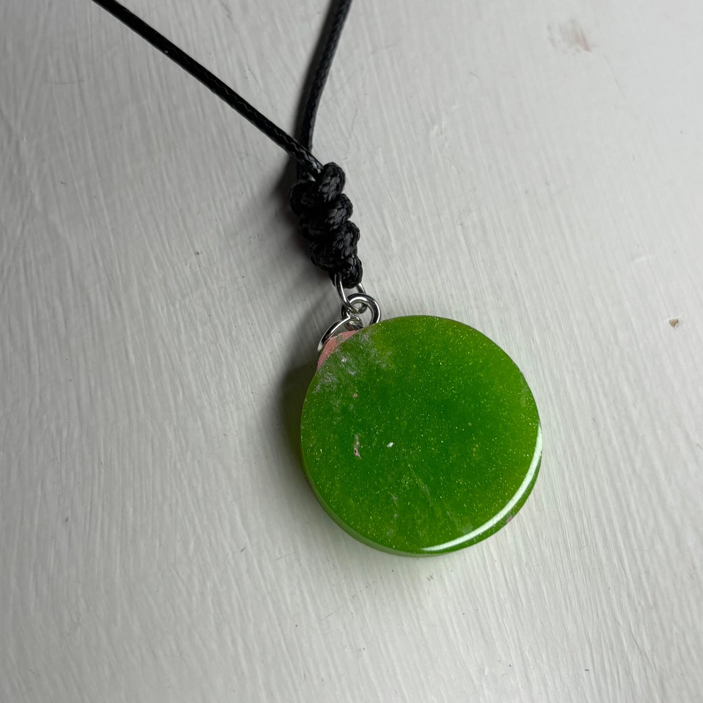 Green Pink Pawn - Handmade Resin Chess Necklace